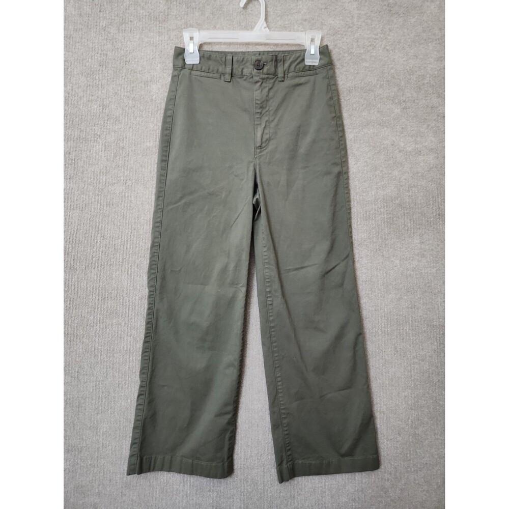 Gap High Rise Stride Ankle Pants Womens 2 Green Wide Leg